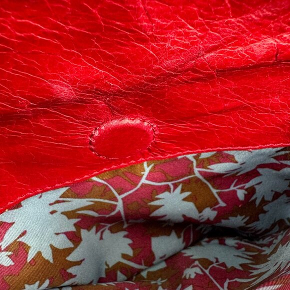 HOBO Red Leather Wristlet Clutch with Studs & Fringe Detail Excellent Condition - Picture 6 of 12